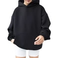 thumbnail image 3 of VISALY Hoodies Pullover Tunic Sweatshirt Hoodies Oversized Sweatshirts Pullover Sweaters Long Sleeve with Pockets Winter Fall Sweatshirt Long Sleeved Sweater Fall Sweatshirts Black L, 3 of 7
