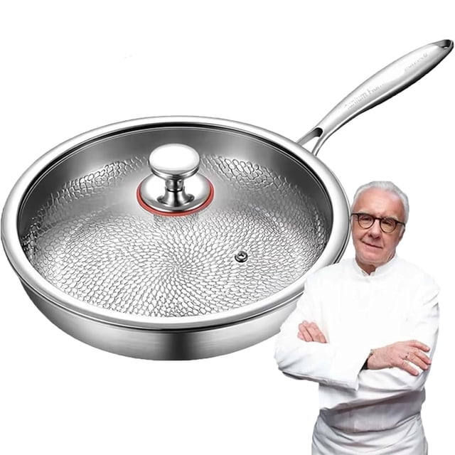 Plateful Titanium Pan, Platefull Titanium Hammered Frying Pan with Lid, Upgraded Non-stick Without Coating Titaniums Pro Cookware, Scratch-Resistant Durable Frying Pans