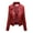 Red, variant on WREESH Fashion Winter Jacket Womens Solid Color Short Zipper Casual Jacke Tlong Sleeve Hoodless Cardigan Tops Black