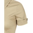 thumbnail image 2 of Made by Olivia Women's Junior Fit Short Sleeve Stretchy Button Down Collar Office Formal Casual Blouse Shirts Top (S-3XL), 2 of 6