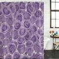 thumbnail image 2 of Valentine's Day Bathroom Shower Curtains with 12 Hooks Polyester Waterproof Shower Curtain for Stalls and Bathtubs Purple Rose Romantic Floral Farmhouse Decorative Bathroom Curtain 48x72 Inches, 2 of 9