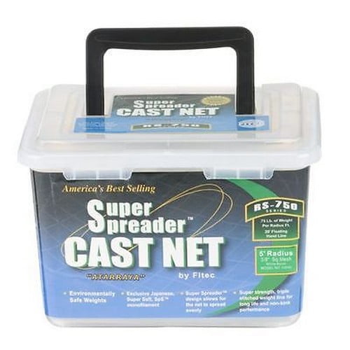 10040 Cast Net 3/8 Sq. Mesh Nylon Super Spreader Cast Net 4 ft 