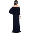 thumbnail image 5 of KOH KOH Long Strapless Cocktail Evening Off The Shoulder Cold Sexy Evening Flowy Formal Full Floor Length Tall Drape Gown Maxi Dress For Women Dark Navy Blue XX-Large US 18-20 NT059, 5 of 6