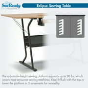 Sew Ready Eclipse Sewing and Craft Table with Adjustable Platform in Black / Maple