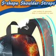 thumbnail image 5 of Basketball and Fire Black Pattern 17" School Backpacks for Teens,Waterproof Oxford Fabric,S-Shape Padded Straps for School,Travel,Hiking,Camping, 5 of 6