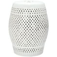 thumbnail image 2 of Safavieh Diamond Drum Indoor/Outdoor Garden Patio Stool, Cream, 2 of 4