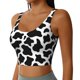 thumbnail image 2 of Fotbe Cow Print Black White Sujetador Deportivo Largo sin Aros para Mujer con Almohadillas y Soporte Medio, Transpirable y Absorbente, Camiseta Tipo Chaleco o Tank Top-Large, 2 of 8