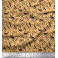 thumbnail image 1 of Soimoi Japan Crepe Satin Fabric Leaves & Leopard Animal Print Fabric by Yard 42 Inch Wide, 1 of 1