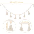 thumbnail image 2 of Boho Home Decor, 2 Piece Macrame Wall Hanging, Bohemian Macrame, Cotton Linen Tassel Ornaments Macrame Garland for Flower Basket, Nursery, Wall Decor (Beige) BANYUO Electrónica, 2 of 5