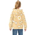 thumbnail image 4 of DIXRUYEE Youth Hoodie Pullover Sweatshirt Dog Bone Chrysanthemum Pattern Printed, 4 of 9