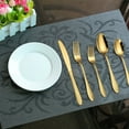 thumbnail image 2 of 20Pcs Cutlery Set Hammer Grain Mirror Finish Smooth Edge Stainless Steel Fork Spoon Set, 2 of 8