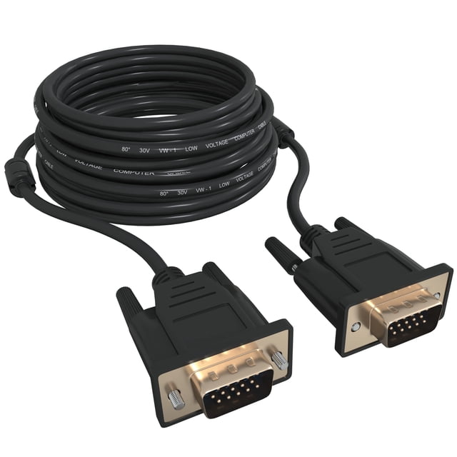 Tupavco TP119 - Cable VGA de 50 pies - Cable de computadora/monitor/proyector/PC/TV Cable de video de 15 pines de 50 pies de largo