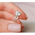 thumbnail image 5 of Blue Jewelry 2 Ct Round Cut Diamond Rings for Gifts - 14K White Gold Plated Rings - Engagement Twisted Shank Overlapped Diamond Rings - Simple Engagement Wedding Ring - Causal Office Wear Rings, 5 of 8