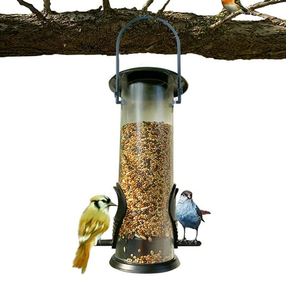 Wild Bird Feeder Plastic Hanging Tube Bird Feeder Bird Seed Feeder for Garden