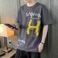 thumbnail image 2 of Camisetas para hombre, camisetas con el alfabeto, camisetas para hombre, camisetas estampadas, top 100℅ de algodón, ropa barata y cómoda, estilo Y2k, estilo informal, estilo Harajuku, 2 of 4