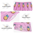 thumbnail image 5 of Women's Satin Pajama Shorts Pink Pineapples Pattern with Pockets, Elastic Waist Sleep Lounge Shorts, 5 of 7