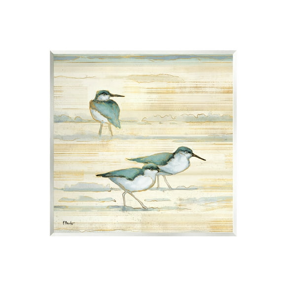 Stupell Industries Oceanside Sandpipers Beach Birds Graphic Art Unframed Art Print Wall Art, Design by Paul Brent