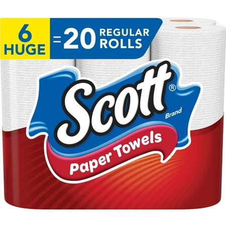 Scott Paper Towels, 6 Huge Rolls (=20 Regular Rolls ...