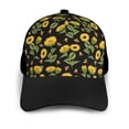 thumbnail image 3 of Yiaed Bees and Sunflowers Print Baseball Cap Dad Hat Polo Style Plain Blank Adjustable Size, 3 of 5