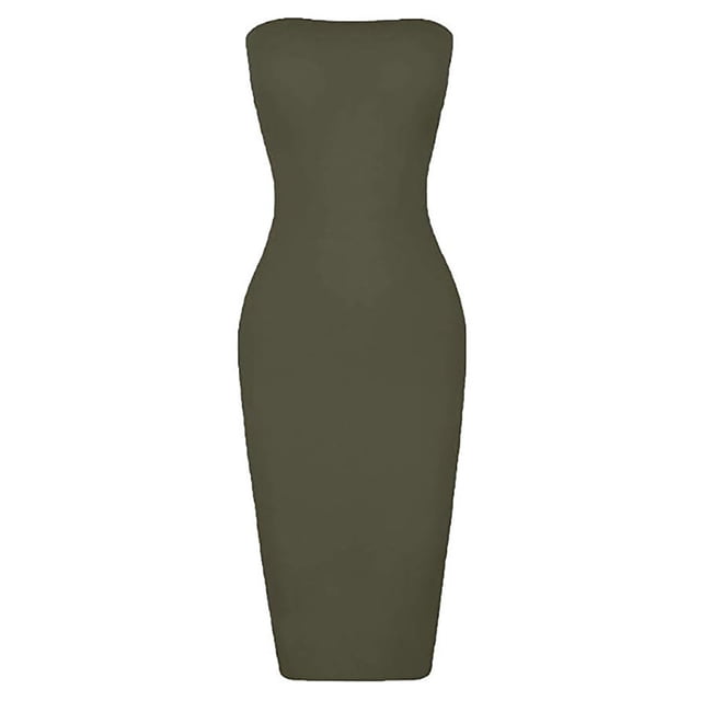 Prolriy Robes Printemps Été pour Femmes 2025 Robes d'Été Décontractées Sans Manches à Poitrine Enveloppée Longue Robes de Plage Robes d'Été pour Femmes, Robes pour Femmes Vert TG