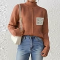 thumbnail image 6 of Women's Lightweight Oversized Knit Pullover Crewneck Long Sleeve Casual Sweater Top for Fall Travel Outfits Coffee M, 6 of 6