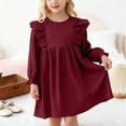 thumbnail image 2 of Elegant Girls Dress With Lace Trim Long Sleeve Style Party Gown For And Fall Seasonal Wear Comfortable Casual Daily Outfit, 2 of 8