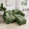 thumbnail image 4 of Nkurdsu 76" Modular Cloud Sectional Sofa with Movable Ottoman, L-Shaped Small Chenille Couch for Living Room, Green, 4 of 9
