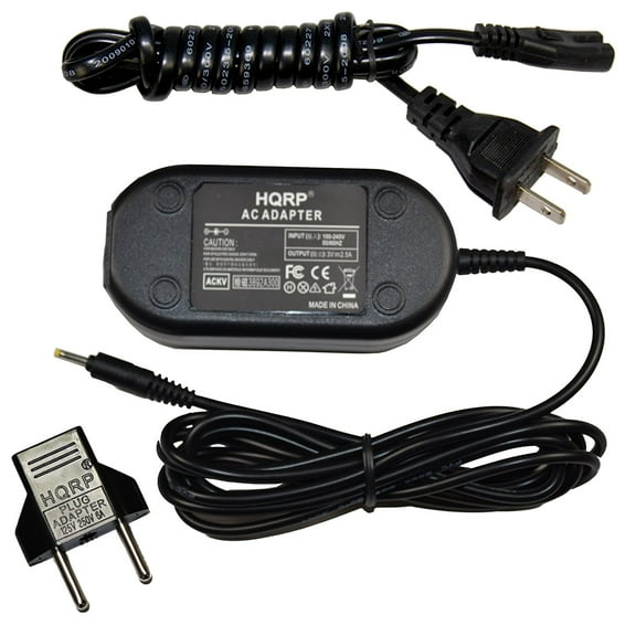HQRP AC Power Adapter Cord for Kodak EasyShare Z650, Z700, Z710, Z712 IS, Z740 Digital Camera (incl. USA Plug & Euro Adapter)