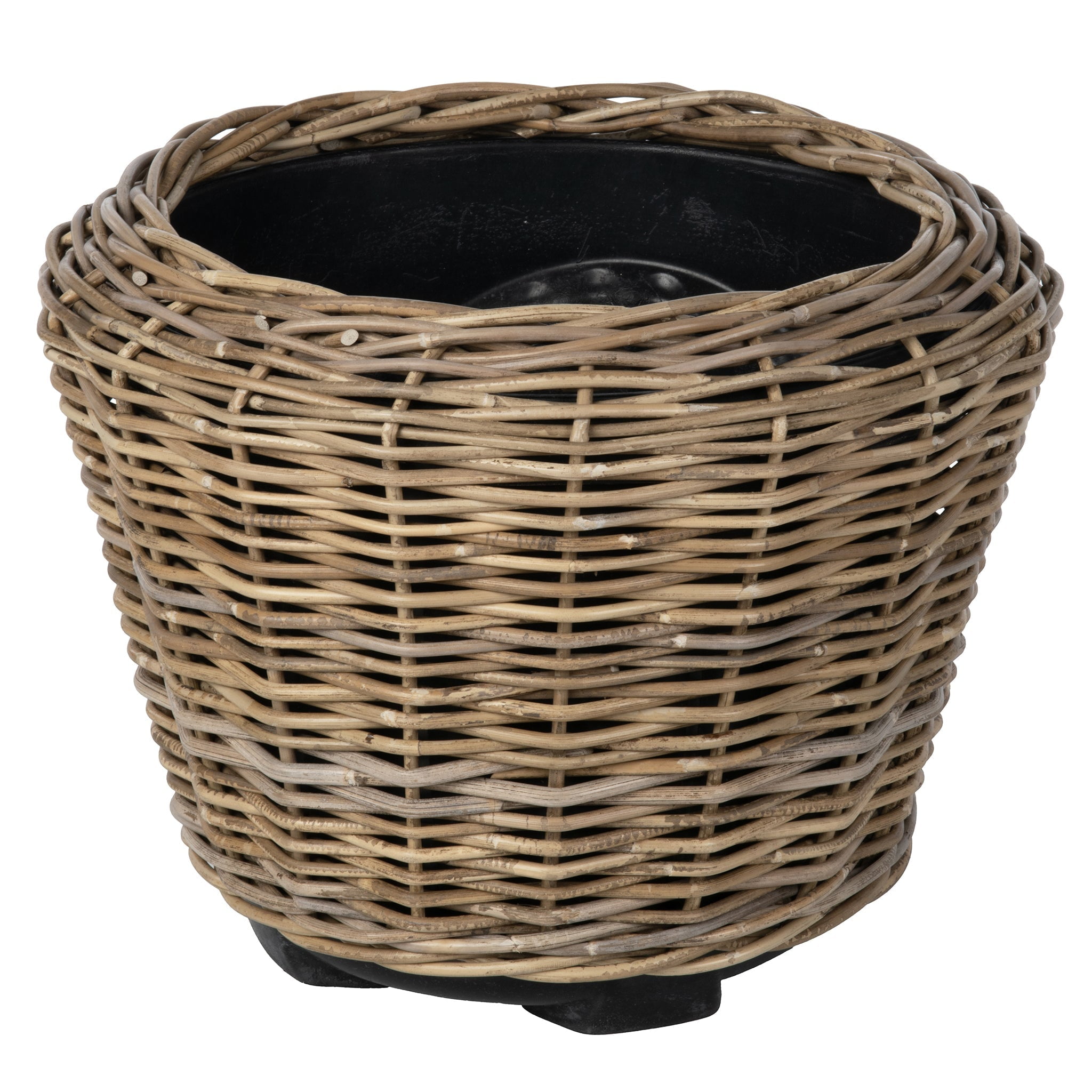 Kouboo Rattan Kobo Indoor & Outdoor Jar Planter Basket with Plastic Pot, Baskets for Indoor Plants Storage Laundry