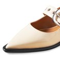 thumbnail image 4 of YDN Women Lovely Pointed Toe Mary Jane Flats Single Strap Buckle Low Heels Fancy Ballroom Dress Shoes Size 8 Beige, 4 of 4