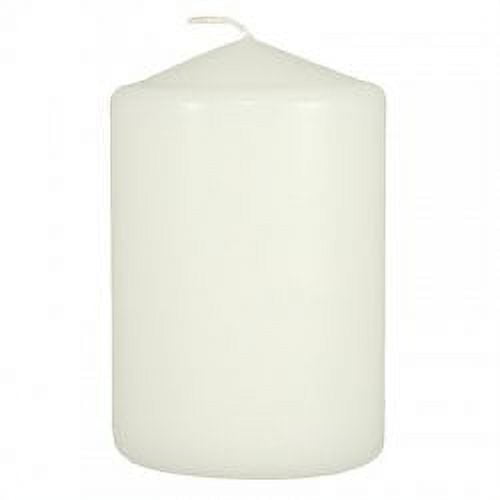 D'light Online 3" X 4" White Wholesale Pillar Candles Bulk - Set Of 12 Per Case