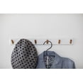 thumbnail image 4 of Yamazaki Home Wall-Mounted Coat Rack, White, Steel + Wood, Supports 13.2 pounds, 4 of 6