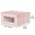 thumbnail image 6 of mDesign Medium Fabric Nursery Box with Lid/Window, 2 Pack, Pink/White Polka Dot, 6 of 8