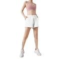 thumbnail image 3 of Gibobby Leggings cortos yoga mujer Pantalones de yoga para correr antideslumbrantes de dos piezas de ajuste holgado(Blanco,G), 3 of 4