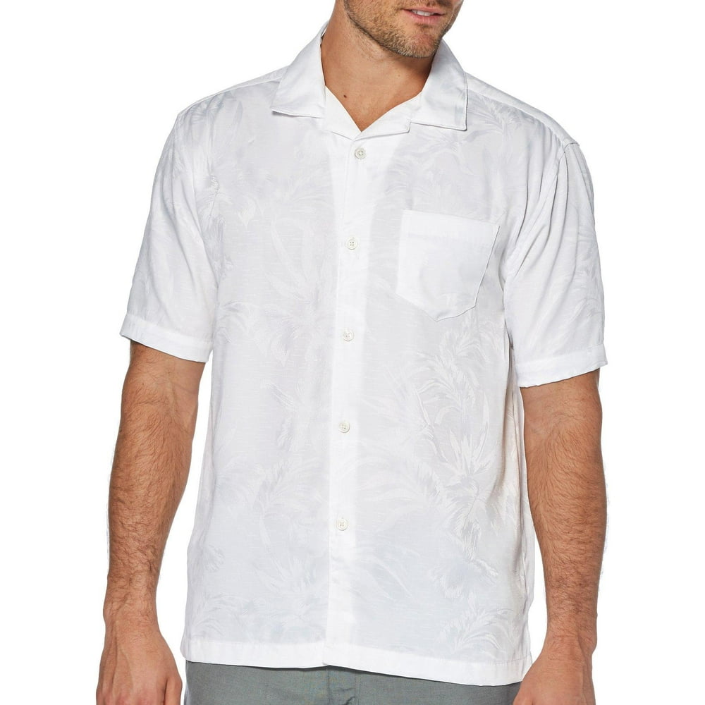 Cubavera - Cubavera Mens Floral and Leaf Jacquard Shirt - Walmart.com ...