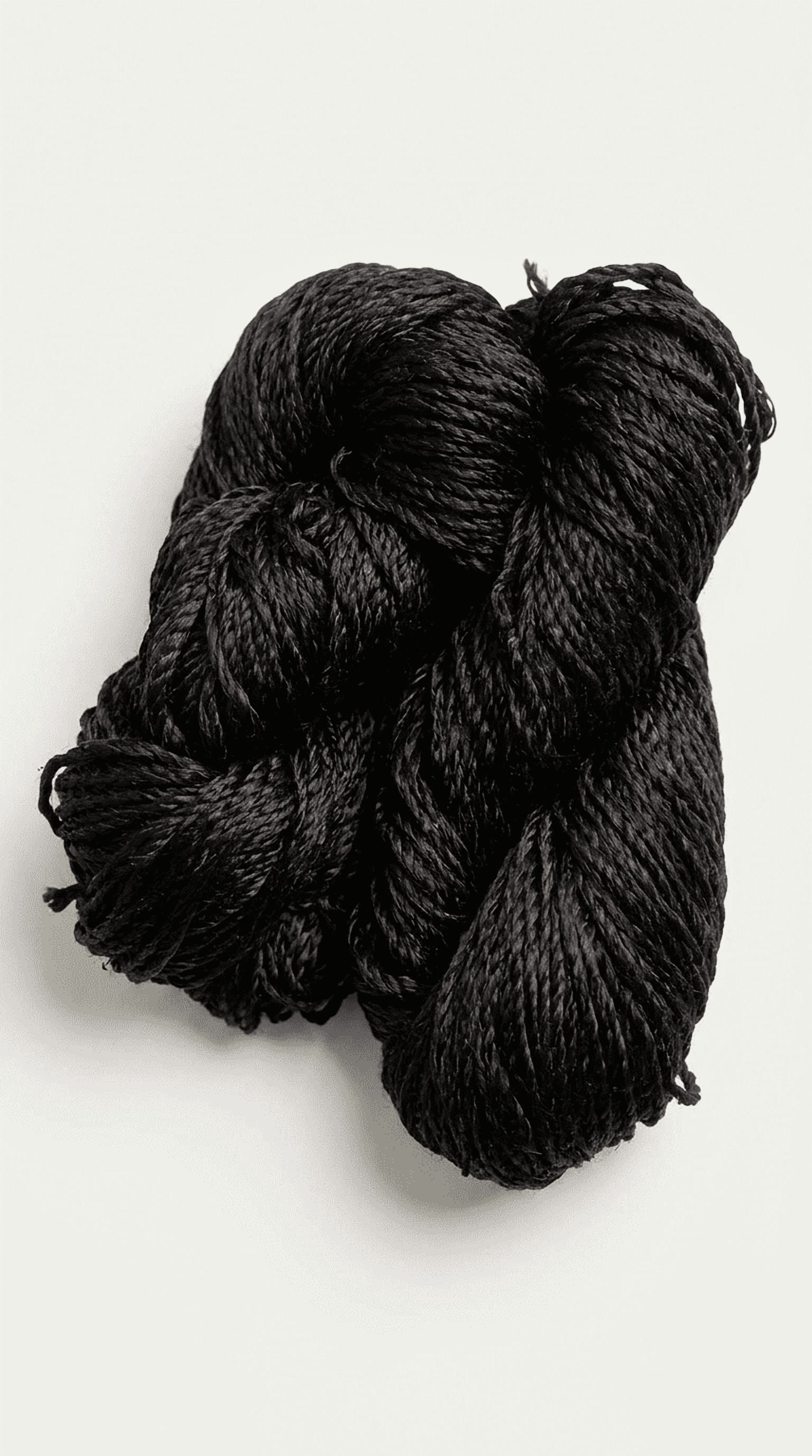 Knitsilk 3 Ply 100% Mulberry Silk Lace Weight Yarn, Black
