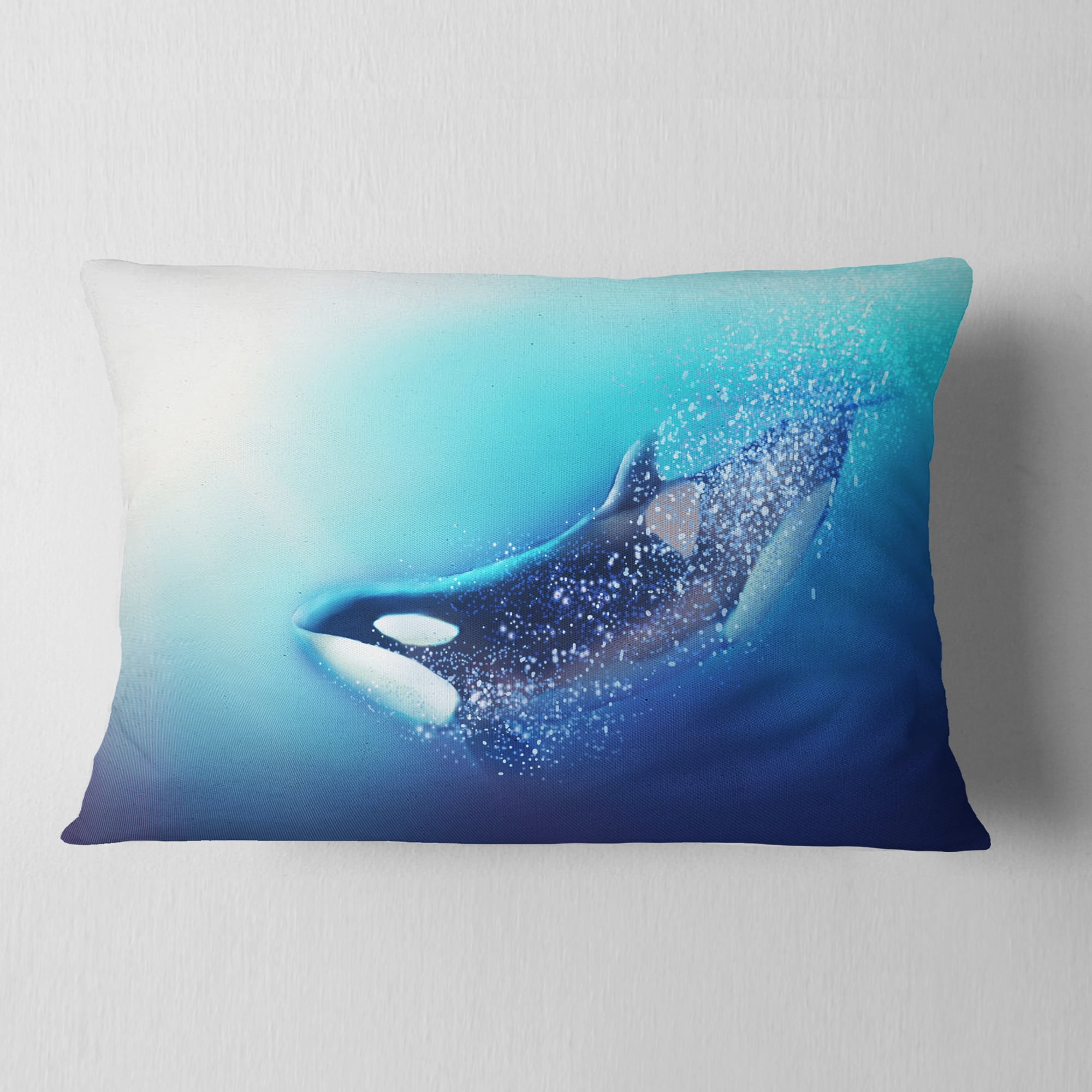 Designart Killer Whale and Sea - Animal Throw Pillow - 12x20