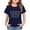 Navy, variant on YunPes Girls School T Shirt Fourth Grade Back To School Short Sleeve Tops Elementary Student Summer Versatile Crewneck Tee Tops