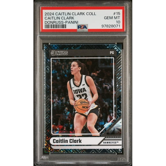 Graded 2024 Panini Caitlin Clark Collection Caitlin Clark #15 Donruss Panini Rookie RC Basketball Card PSA 10 Gem Mint