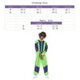 thumbnail image 4 of MesaSe 80s HipHop Costumes Outfits  Retro Tracksuit  Patchwork Zip Up Long Sleeve Coat and Pants, 4 of 4