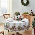 thumbnail image 2 of Pine Berry Provence Christmas Fabric Tablecloth, 70 Inch Round, Holiday Pine Needles and Berries, French Country Winter Dining Table Cover, 2 of 8