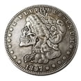 thumbnail image 1 of Réplica de moneda conmemorativa con diseño de calavera de 1897, estilo antiguo, 1 of 3