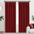 thumbnail image 6 of DriftAway Pinch Pleat Blackout Curtains 108 Inches Long Linen Curtains 2 Panels Set Faux Linen Textured Curtains for Bedroom Living Room Thermal Insulated Privacy Back Tab Window Drapes 52x108 Red, 6 of 9