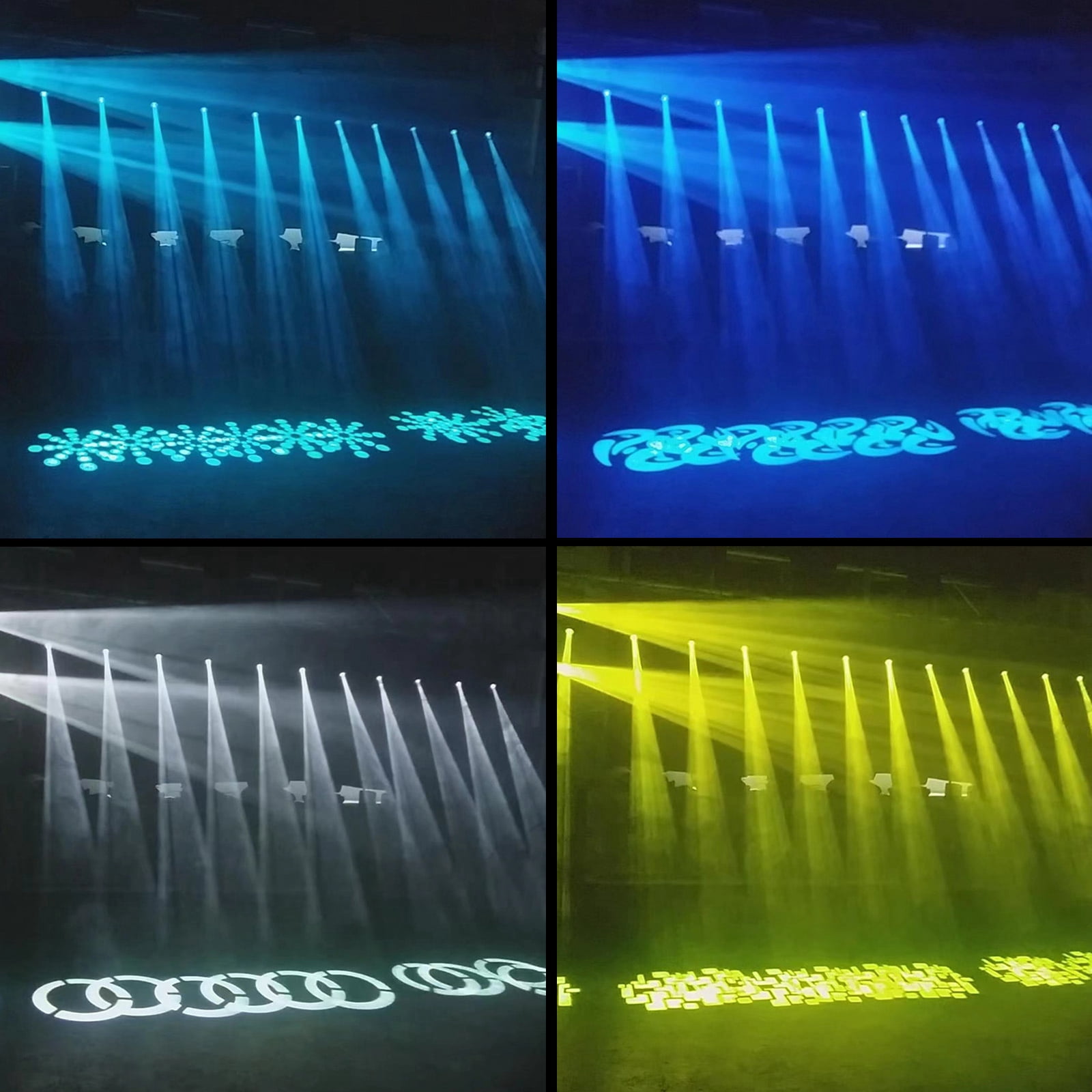 VIPQV  100W LED Stage Lighting with DMX512, Sound Control, 15 Colors and 8 Gobos, Moving Head DJ Lights for Party Bar Wedding, 1 Pack