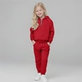 thumbnail image 6 of Abcomgle Boys Sweatshirt Set Fleece Half Zip Long Sleeve Sweatshirt and Athletic Sweatpants Active Boys Two Piece Outfit,5-6 Years,Red, 6 of 9