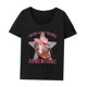 thumbnail image 1 of Camiseta de mujer con cuello redondo, informal, de verano, para viajes, uso diario, camping S, 1 of 8