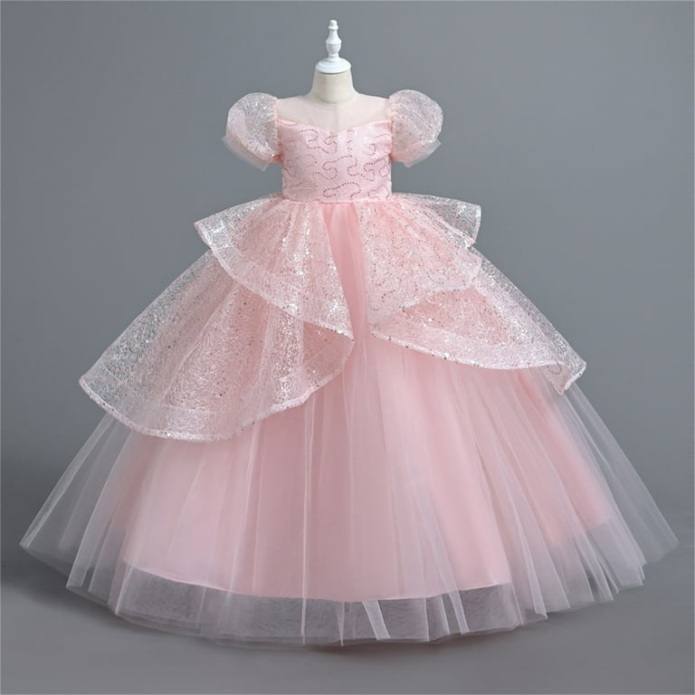 Girls Sparkly Princess Dress Puff Short Sleeve Gown Lace Mesh Multi Layered Tutu Birthday Wedding Party Dress 7-13T (7-8 Years, Blue) - Walmart.com Girls Sparkly Princess Dress Puff Short Sleeve Gown Lace Mesh Multi Layered Tutu Birthday Wedding Party Dress 7-13T (7-8 Years, Blue) - Walmart.com