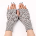 thumbnail image 1 of Calentadores de brazo de invierno, guantes de punto sin dedos para mujer, guantes de pantalla táctil para escribir y conducir, 1 of 5