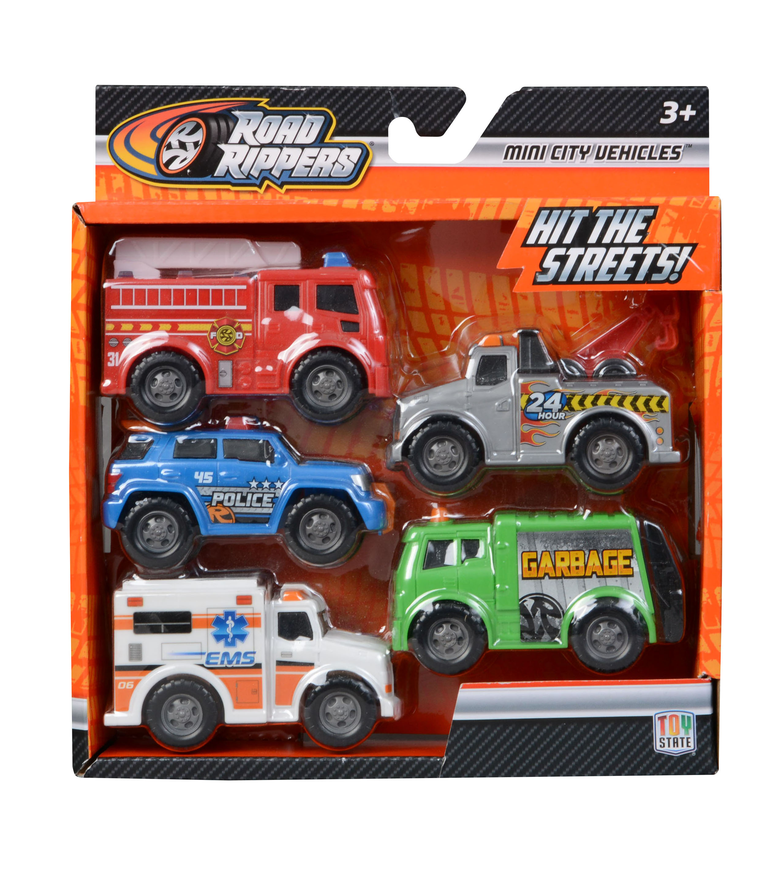 ToyState Mini City Service Vehicles5点セット Toy State Road Rippers Mini City Service Mini Vehcles (5