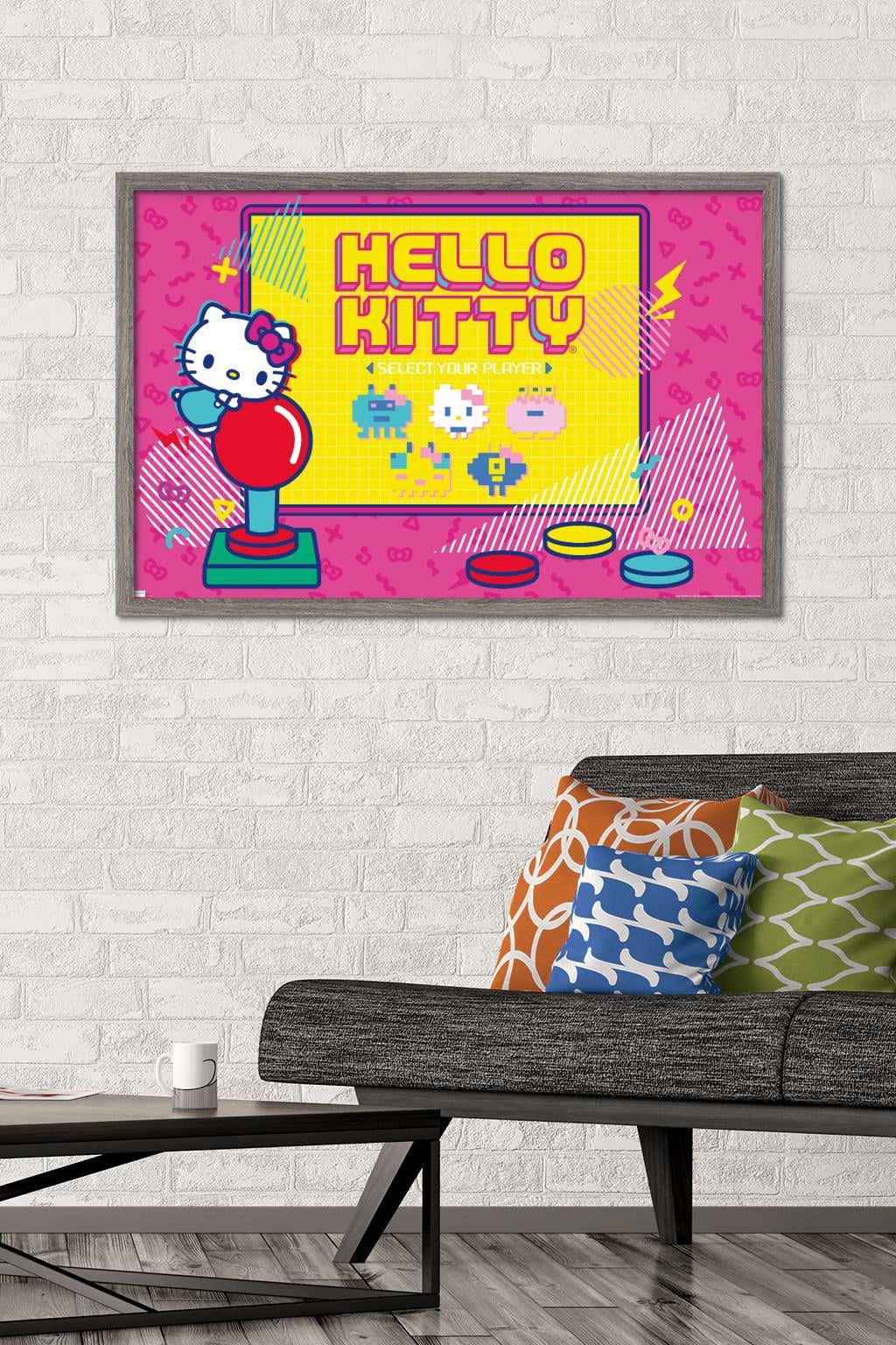 Hello Kitty - Kawaii Arcade Wall Poster, 22.375" x 34" Framed